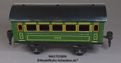 Märklin 17210 Spur 0, Blech Personenwagen 3. Kl., Grün
