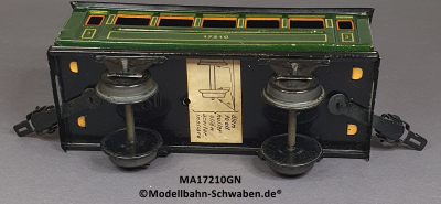 Märklin 17210 Spur 0, Blech Personenwagen 3. Kl., Grün