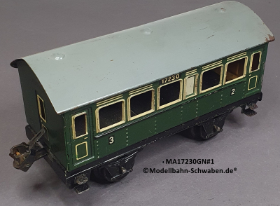 Märklin 17230 Spur 0, Blech Personenwagen 2./3. Kl., Grün, 145 mm