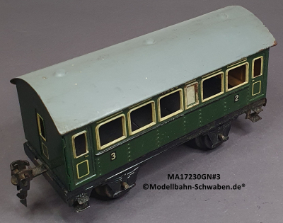 Märklin 17230 Spur 0, Blech Personenwagen 2./3. Kl., Grün, 145 mm