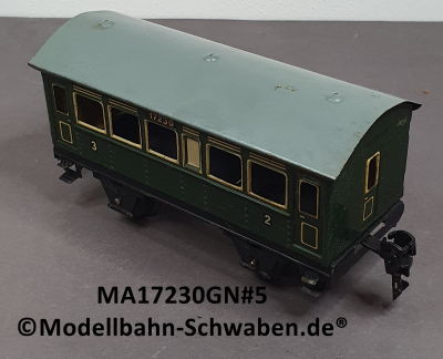 Märklin 17230 Spur 0, Blech Personenwagen 2./3. Kl., Grün, 145 mm