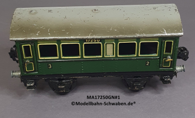 Märklin 17250 Spur 0, Blech Personenwagen 2./3. Kl., grün, 165 mm