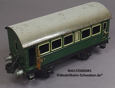 Märklin 17250 Spur 0, Blech Personenwagen 2./3. Kl., grün, 165 mm