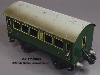Märklin 17250 Spur 0, Blech Personenwagen 2./3. Kl., grün, 165 mm