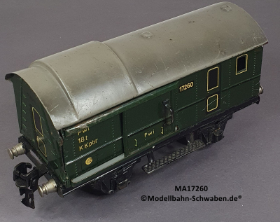 Märklin 17260 Spur 0, Blech Gepäckwagen, grün, 165 mm