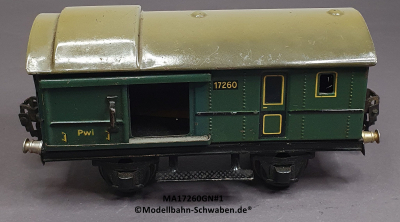 Märklin 17260 Spur 0, Blech Gepäckwagen, grün, 165 mm
