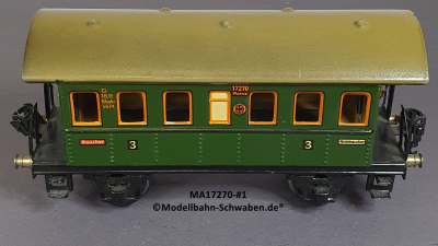 Märklin 17270 Spur 0, Blech Personenwagen 3. Kl., Donnerbüchse, grün