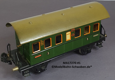 Märklin 17270 Spur 0, Blech Personenwagen 3. Kl., Donnerbüchse, grün