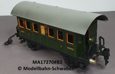 Märklin 17270B Spur 0, Blech Personenwagen 3. Kl., Donnerbüchse, grün, Beleuchtung, DRG, OVP