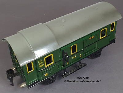 Märklin 17280 Spur 0, Blech Gepäckwagen, grün, ab ca.1932, 185 mm