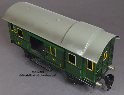 Märklin 17280 Spur 0, Blech Gepäckwagen, grün, ab ca.1932, 185 mm