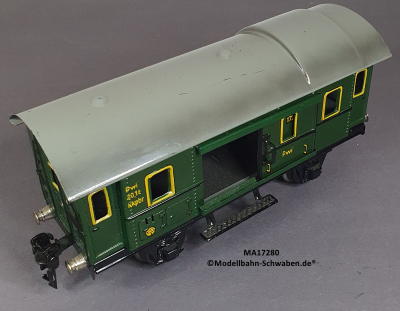 Märklin 17280 Spur 0, Blech Gepäckwagen, grün, ab ca.1932, 185 mm