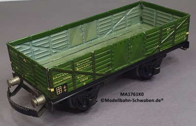 Märklin 1761K0 Spur 0, Blech Offener Güterwagen,autom.Kupplung, grün, Länge 165 mm