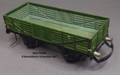 Märklin 1761K0 Spur 0, Blech Offener Güterwagen,autom.Kupplung, grün, Länge 165 mm