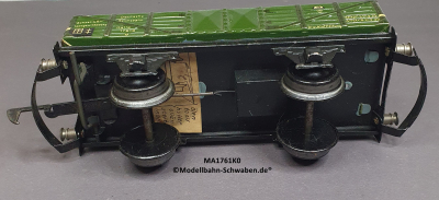 Märklin 1761K0 Spur 0, Blech Offener Güterwagen,autom.Kupplung, grün, Länge 165 mm