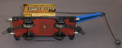 Märklin 1768 Spur 0, Blech Kranwagen m.Kranhaus, Bauzeit 1933 bis 1937