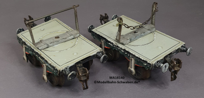 Märklin 1814 Spur 0, Paar Langholz-/ Drehschemelwagen ohne Ladung, vor 1929