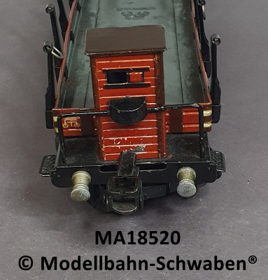 Märklin 1852 Spur 0, Blech Rungenwagen, Brhs., 4-Achs, rotbraun, 245 mm, Rungen mit Spannringen