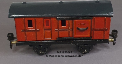Märklin 18750 Spur 0, Blech Gepäckwagen, Schiebetüren, Rotbraun, 165 mm