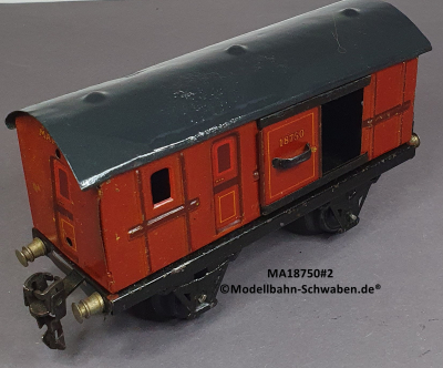 Märklin 18750 Spur 0, Blech Gepäckwagen, Schiebetüren, Rotbraun, 165 mm
