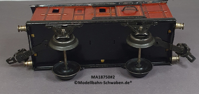 Märklin 18750 Spur 0, Blech Gepäckwagen, Schiebetüren, Rotbraun, 165 mm