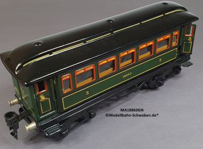 Märklin 18860 Spur 0, Blech Personenwagen 2./3. Kl. 4-achsig, grün