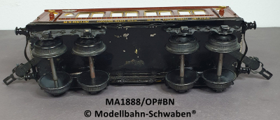Märklin 1888/OP Spur 0, Blech Schlafwagen MITROPA. 4-achsig, braun, Inneneinrichtung, OVP