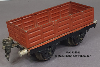 Märklin 19160 Spur 0, Blech, Offener Güterwagen, Bz. ab 1930, rotbraun, 130 mm