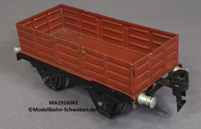 Märklin 19160 Spur 0, Blech, Offener Güterwagen, Bz. ab 1930, rotbraun, 130 mm