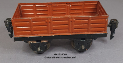 Märklin 19160 Spur 0, Blech, Offener Güterwagen, Bz. vor 1930, rotbraun, 130 mm