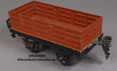 Märklin 19160 Spur 0, Blech, Offener Güterwagen, Bz. vor 1930, rotbraun, 130 mm
