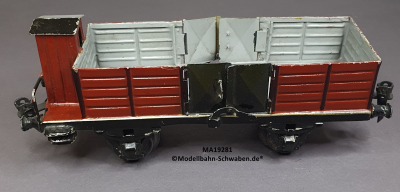 Märklin 19281 Spur 1, Offener Güterwagen, BrHs., Doppeltüren mit Riegelverschluss, Angeltüren, rotbraun, 245 mm