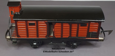 Märklin 19291 Spur 1, Gedeckter Güterwagen, BrHs., Schiebetüren, Angeltüren, rotbraun, 245 mm