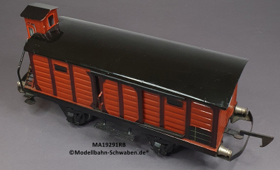 Märklin 19291 Spur 1, Gedeckter Güterwagen, BrHs., Schiebetüren, Angeltüren, rotbraun, 245 mm