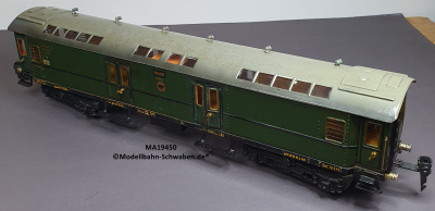 Märklin 19450 Spur 0, Post-/Gepäckwagen, Oberlichter, grün 400 mm