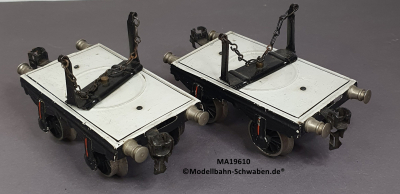 Märklin 1961 Spur 0, Paar Langholz-/ Drehschemelwagen ohne Ladung, ab ca. 1931