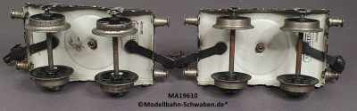 Märklin 1961 Spur 0, Paar Langholz-/ Drehschemelwagen ohne Ladung, ab ca. 1931