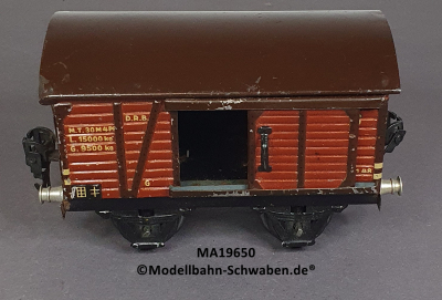 Märklin 19650 Spur 0, Blech Gedeckter Güterwagen, eine Türöffnung, rotbraun, 130 mm