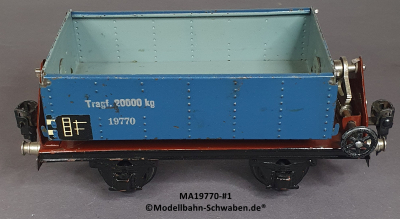 Märklin 19770 Spur 0, Blech Kippwagen, ab ca.1934, blau, 165 mm