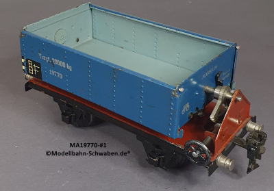 Märklin 19770 Spur 0, Blech Kippwagen, ab ca.1934, blau, 165 mm