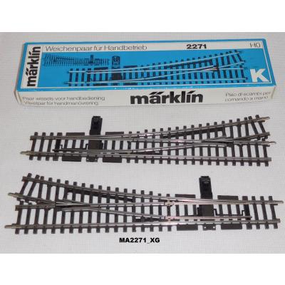 Märklin 2271 K-Gleis, Schlankes Weichenpaar, Herzstück beweglich, BU