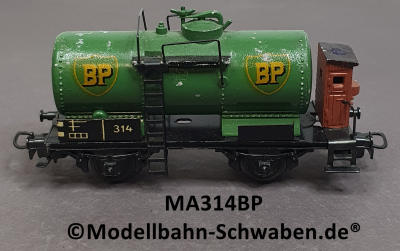 Märklin 314BP H0 Kesselwagen, BP, BN 314, Bremserhaus, Guss, Bz ca. ab 1949
