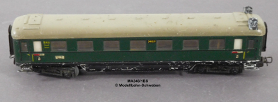 Märklin 346/1BS H0 Blech Schnellzugwagen mit Schlussleuchten, 2. Kl. B4ü, Bz.1951