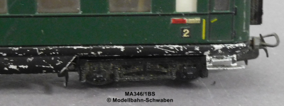 Märklin 346/1BS H0 Blech Schnellzugwagen mit Schlussleuchten, 2. Kl. B4ü, Bz.1951