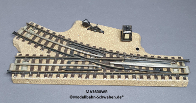 Märklin 3600W H0 M-Gleis, Weichenpaar, Hand, 180mm