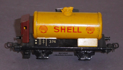 Märklin 374S H0 Blech Kesselwagen m. Bremserhaus 2-achsig Shell