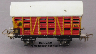 Märklin 386 H0 Blech Kleintier- / Güterwagen, Bauzeit 1940-1945