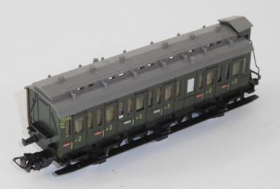 Märklin 4005 H0 Abteilwagen, Bremserhaus, 2. Kl., Stirnaufschrift 330/2 erhaben, OVP, 1952