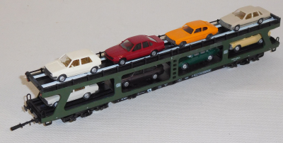 Märklin 4074 H0 Autotransportwagen beladen, DB, OVP