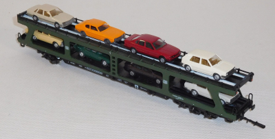 Märklin 4074 H0 Autotransportwagen beladen, DB, OVP